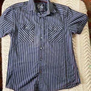 🌈 Drill Clothing Co NYC cotton poly button down casual shirt M